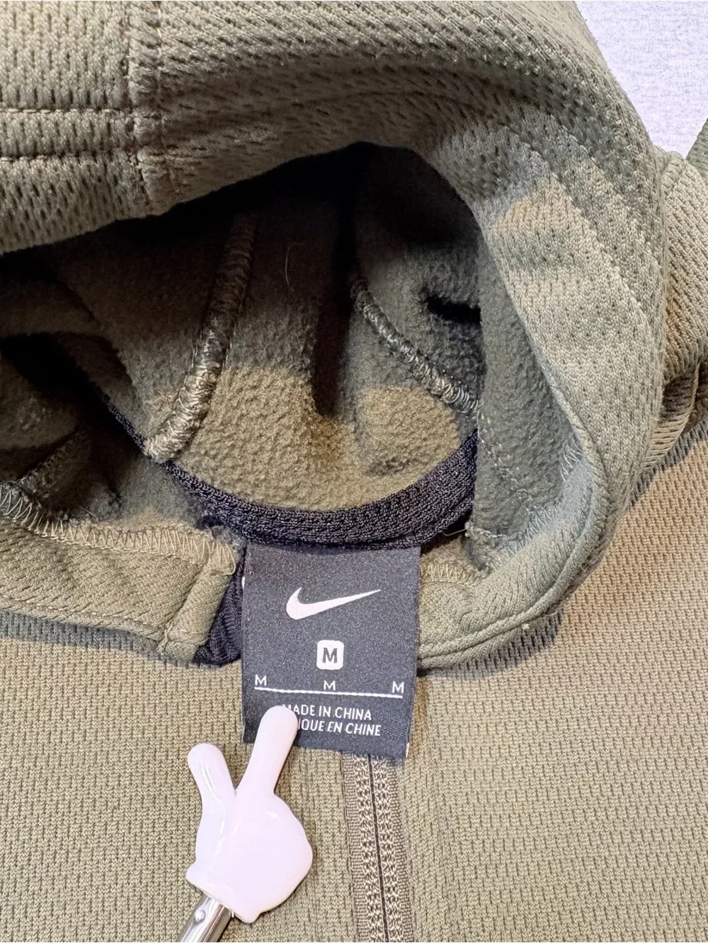 Nike Elite Youth M Green Solid Full Zip Hooded Hoodie Pockets Long Sleeve